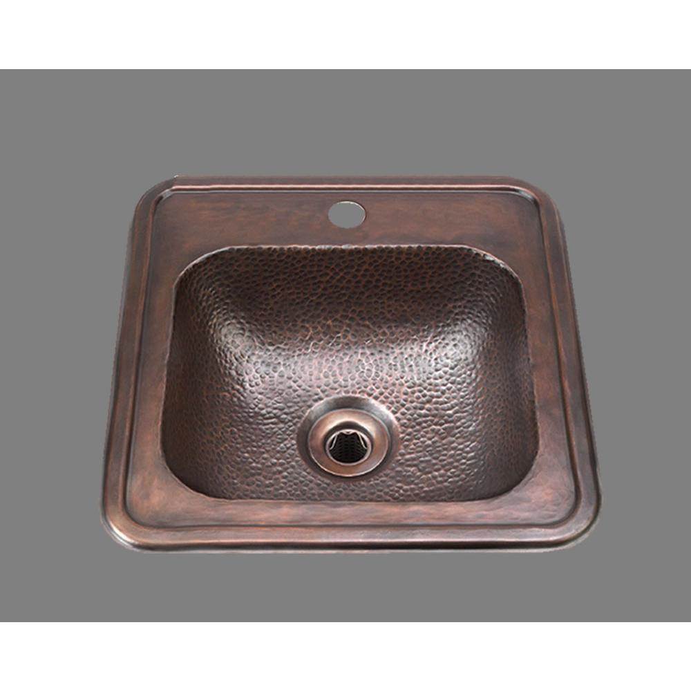 Russell HardwareAlnoSquare Bar Sink With Faucet Ledge, Melon Pattern, Drop In