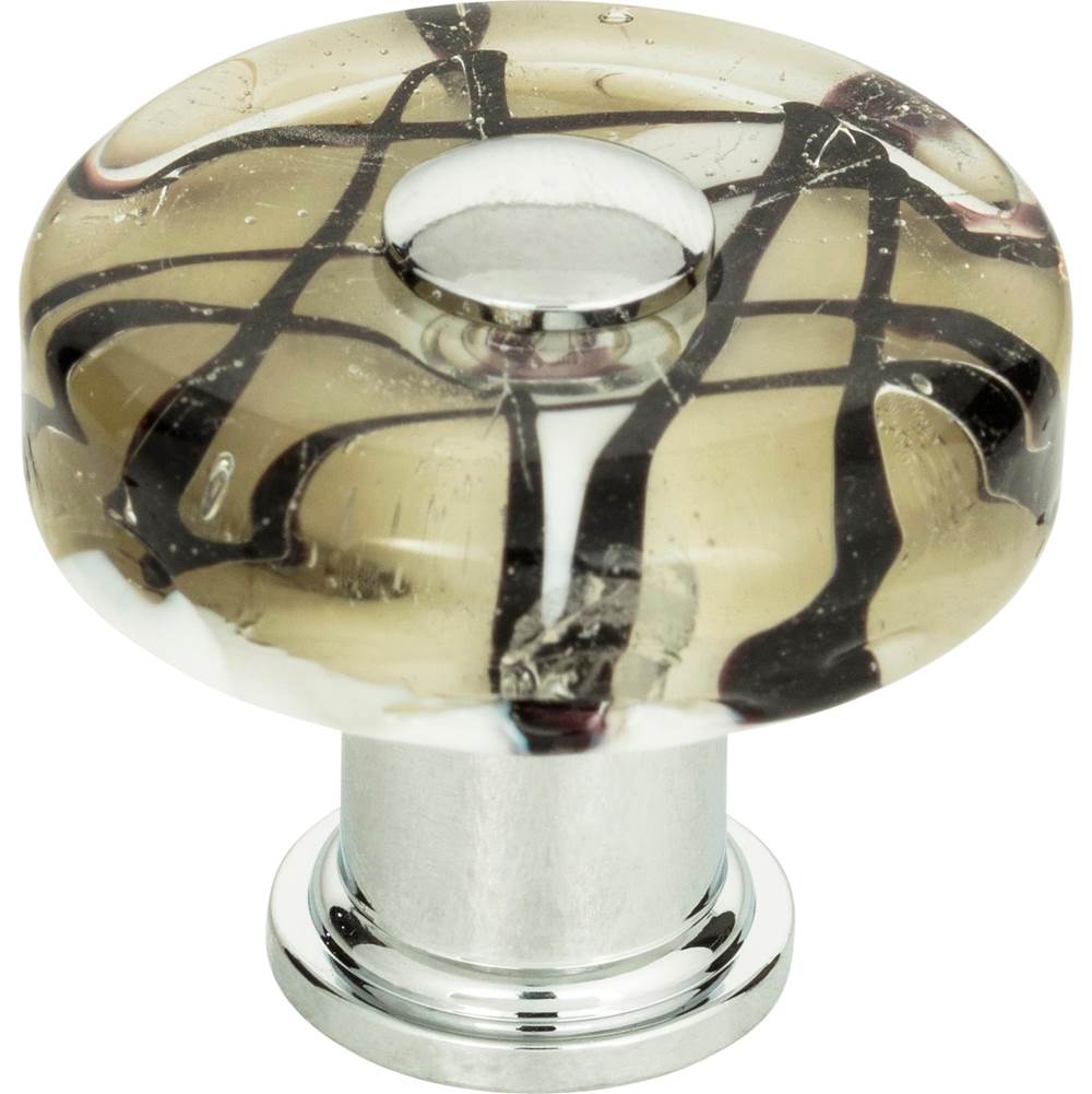 Russell HardwareAtlasViceroy Glass Round Knob 1 1/2 Inch Polished Chrome