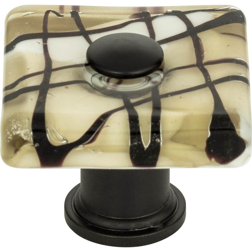 Russell HardwareAtlasViceroy Glass Square Knob 1 1/2 Inch Matte Black