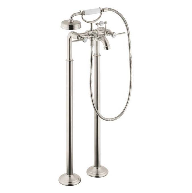 Russell HardwareAxorMontreux 2-Handle Freestanding Tub Filler Trim with Lever Handles and 1.8 GPM Handshower in Brushed Nickel