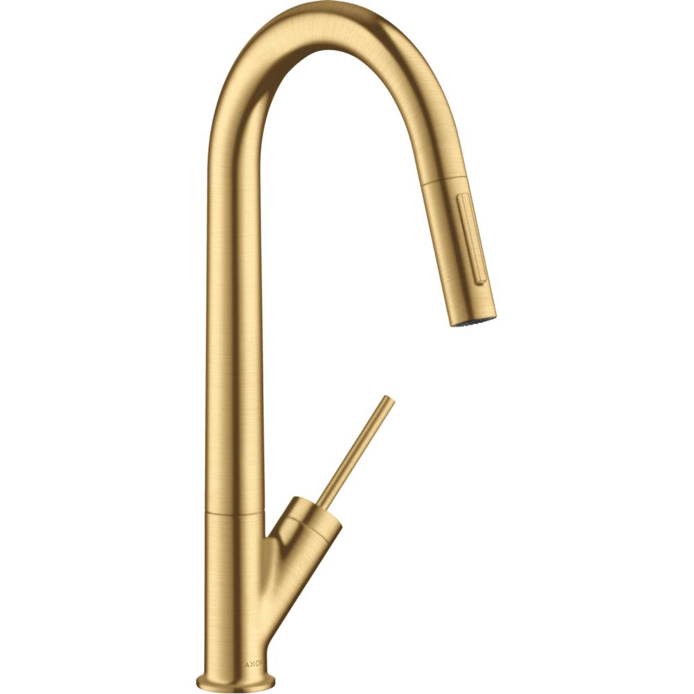 Russell HardwareAxorStarck HighArc Kitchen Faucet 2-Spray Pull-Down, 1.75 GPM in Brushed Gold Optic
