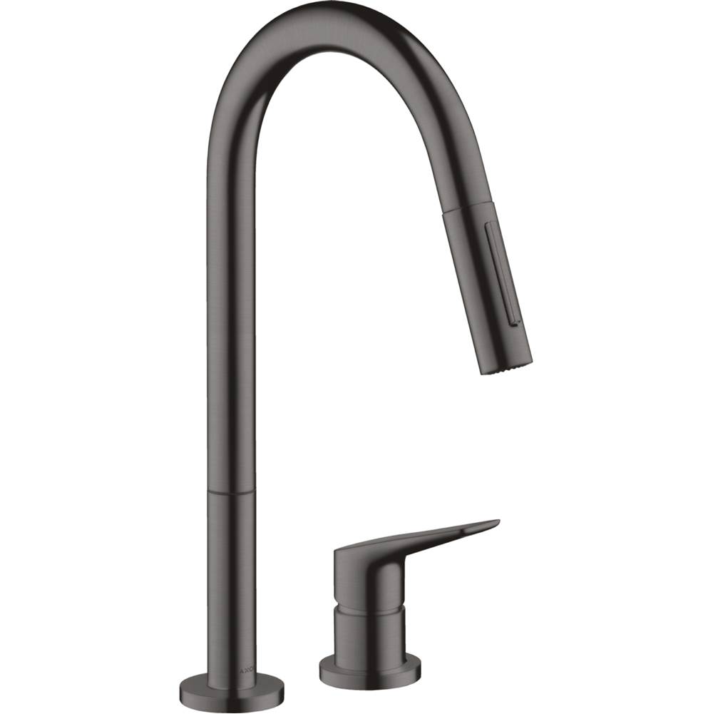 Russell HardwareAxorCitterio M 2-Hole Single-Handle Kitchen Faucet 2-Spray Pull-Down, 1.75 GPM in Brushed Black Chrome