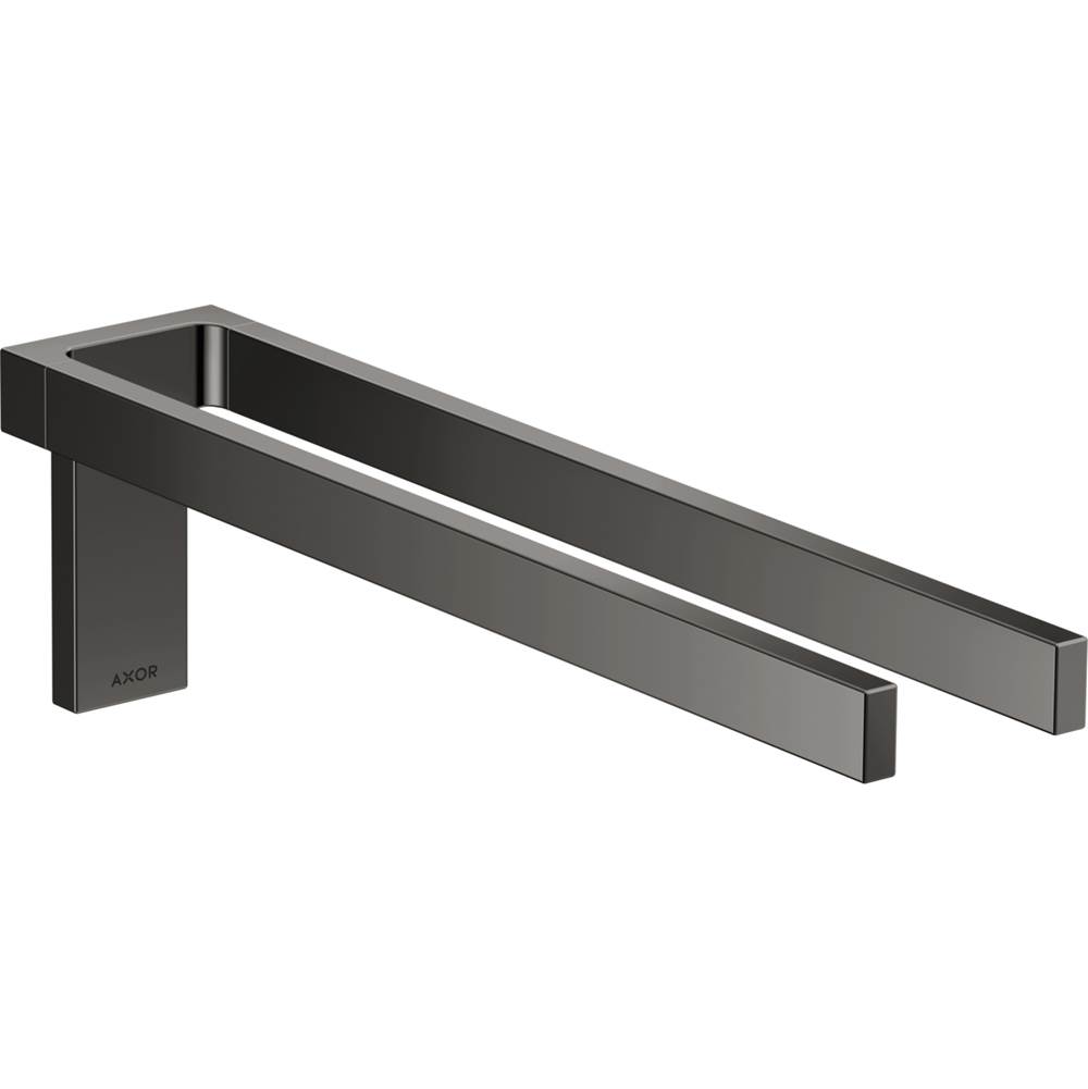 Russell HardwareAxorUniversal Rectangular Towel Holder Twin-Handle in Polished Black Chrome