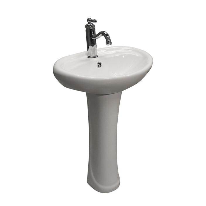 Russell HardwareBarclayAshley Pedestal for 4'' ccFaucet Hole, Overflow, White