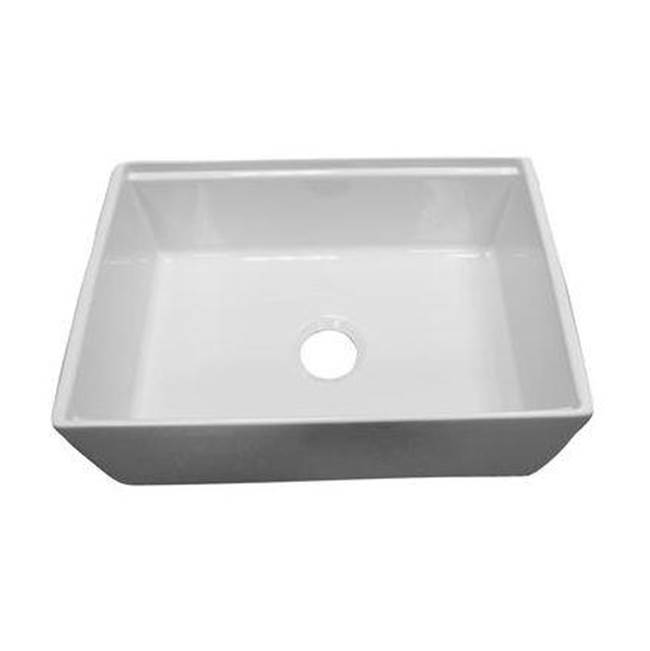Russell HardwareBarclayCrofton 30'' Single Bowl Sinkw/Ledge,Plain Front White