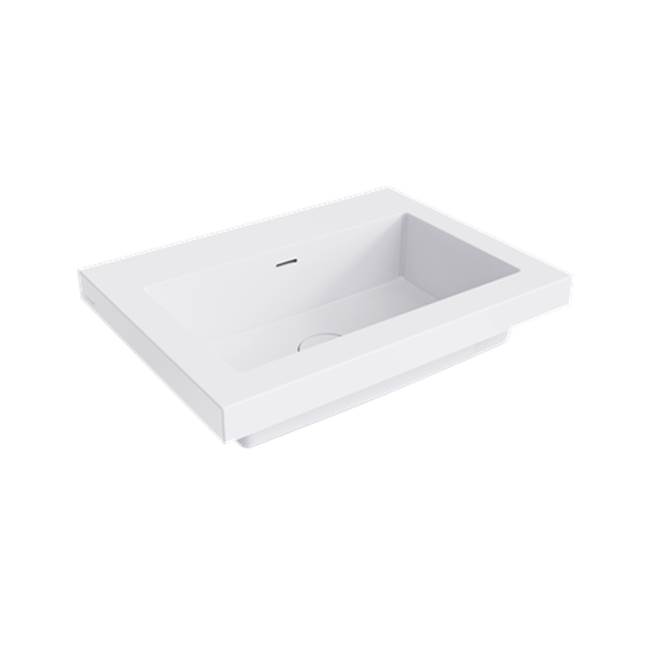 Russell HardwareCrosswater LondonSmith 24'' Basin Top, Nth, Semi-Gloss White, Click-Clack Waste In Matching Clearstone Included