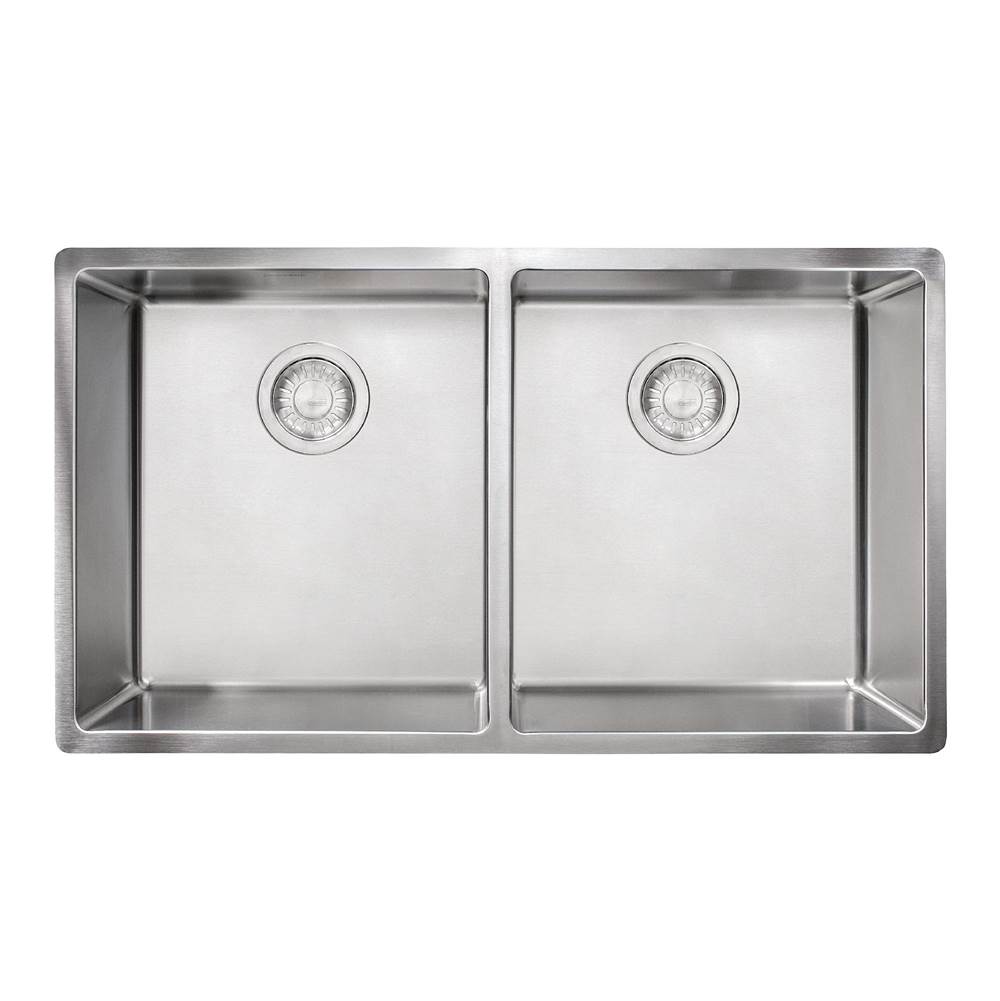 Russell HardwareFrankeCube 31.5-in. x 17.7-in. 18 Gauge Stainless Steel Undermount Double Bowl Kitchen Sink - CUX120