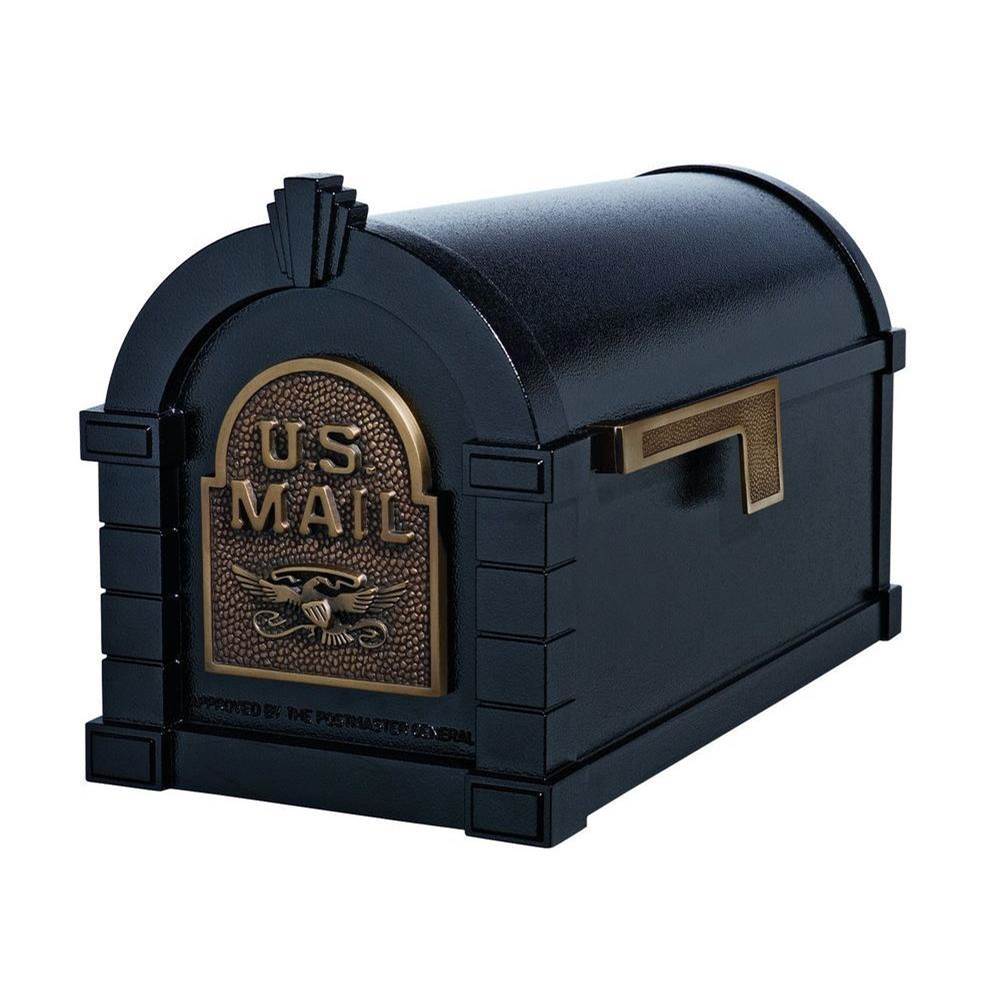Russell HardwareGaines ManufacturingEagle Keystone Series® Mailbox Black w/ Antique Bronze Eagle