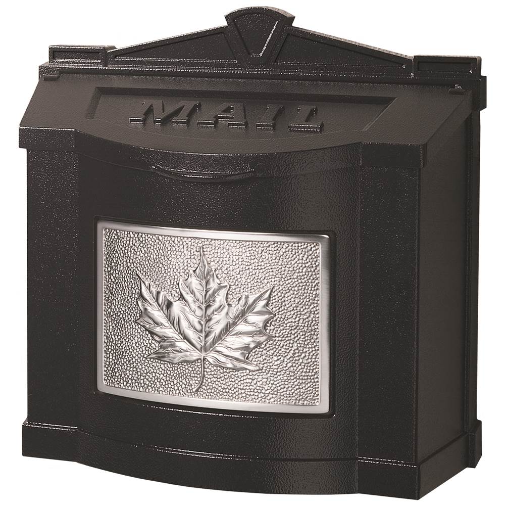 Russell HardwareGaines ManufacturingWallmount Mailbox Leaf Design All Black Leaf