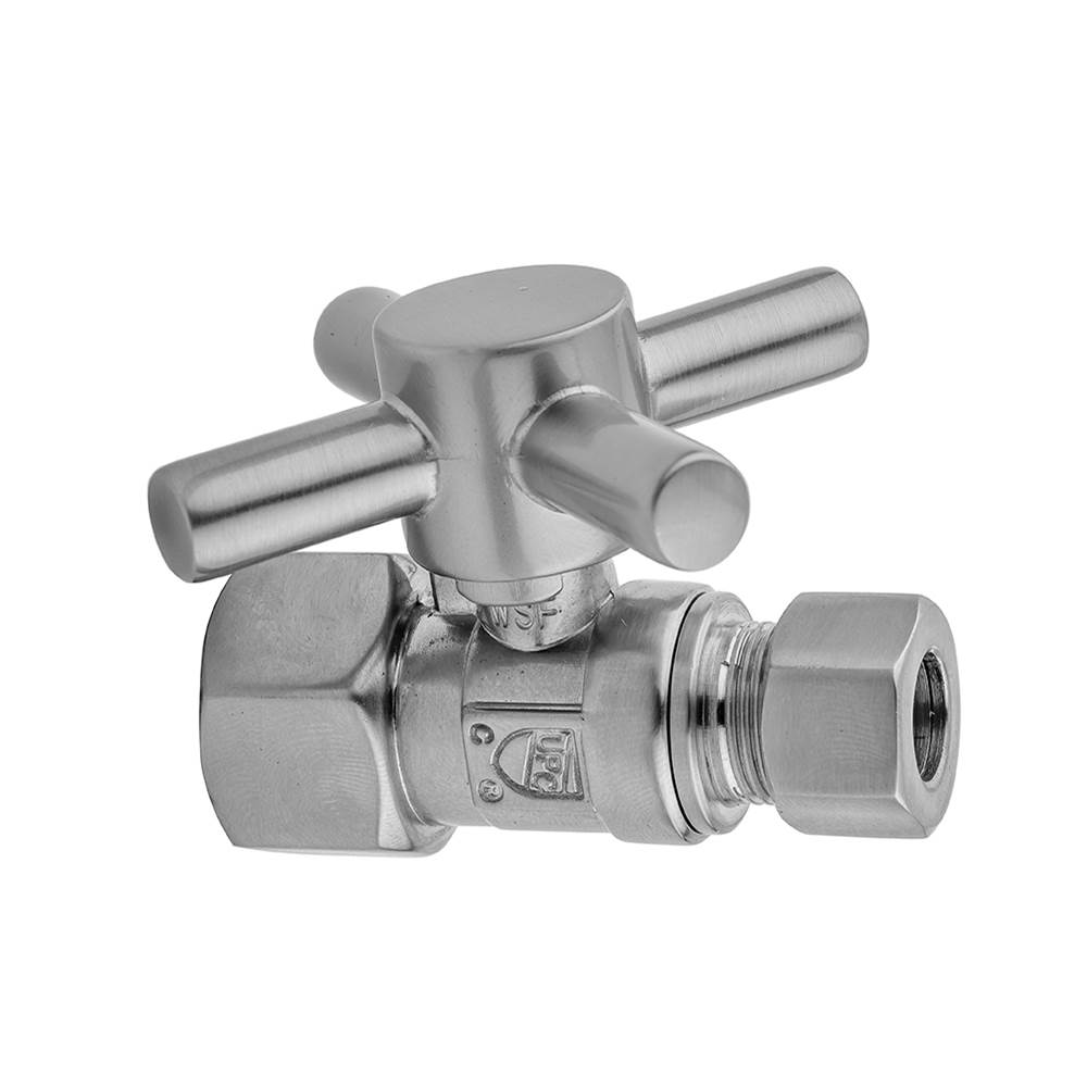 Russell HardwareJacloQuarter Turn Straight Pattern 1/2'' IPS x 3/8'' O.D. Supply Valve with Contempo Cross Handle