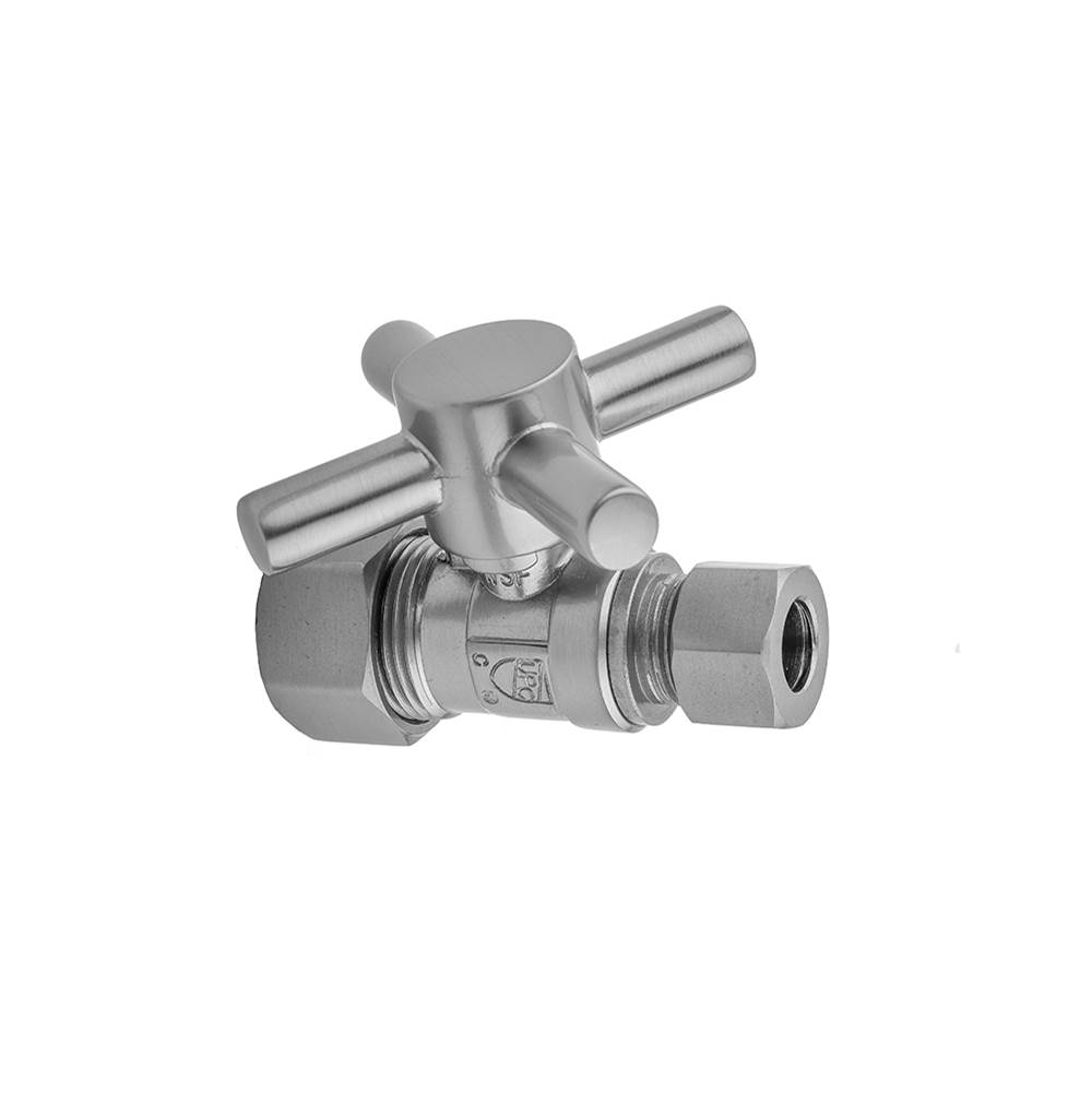 Russell HardwareJacloQuarter Turn Straight Pattern 5/8'' O.D. Compression (Fits 1/2'' Copper) x 3/8'' O.D. Supply Valve with Contempo Cross Handle