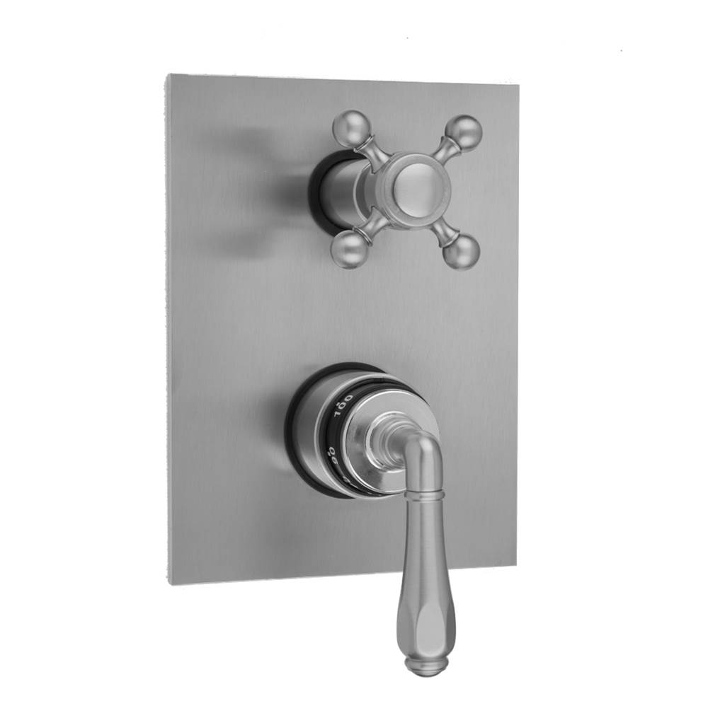 Russell HardwareJacloRectangle Plate with Smooth Lever Thermostatic Valve with Ball Cross Built-in 2-Way Or 3-Way Diverter/Volume Controls (J-TH34-686 / J-TH34-687 / J-TH34-688 / J-TH34-689)