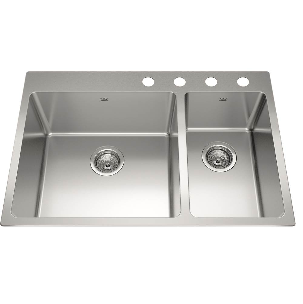 Kindred Drop In Double Bowl Sink Kitchen Sinks item BCL2131R-9-4N