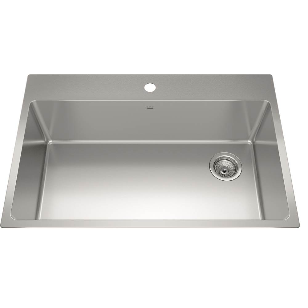 Kindred Drop In Single Bowl Sink Kitchen Sinks item BSL2233-9-1N-OW