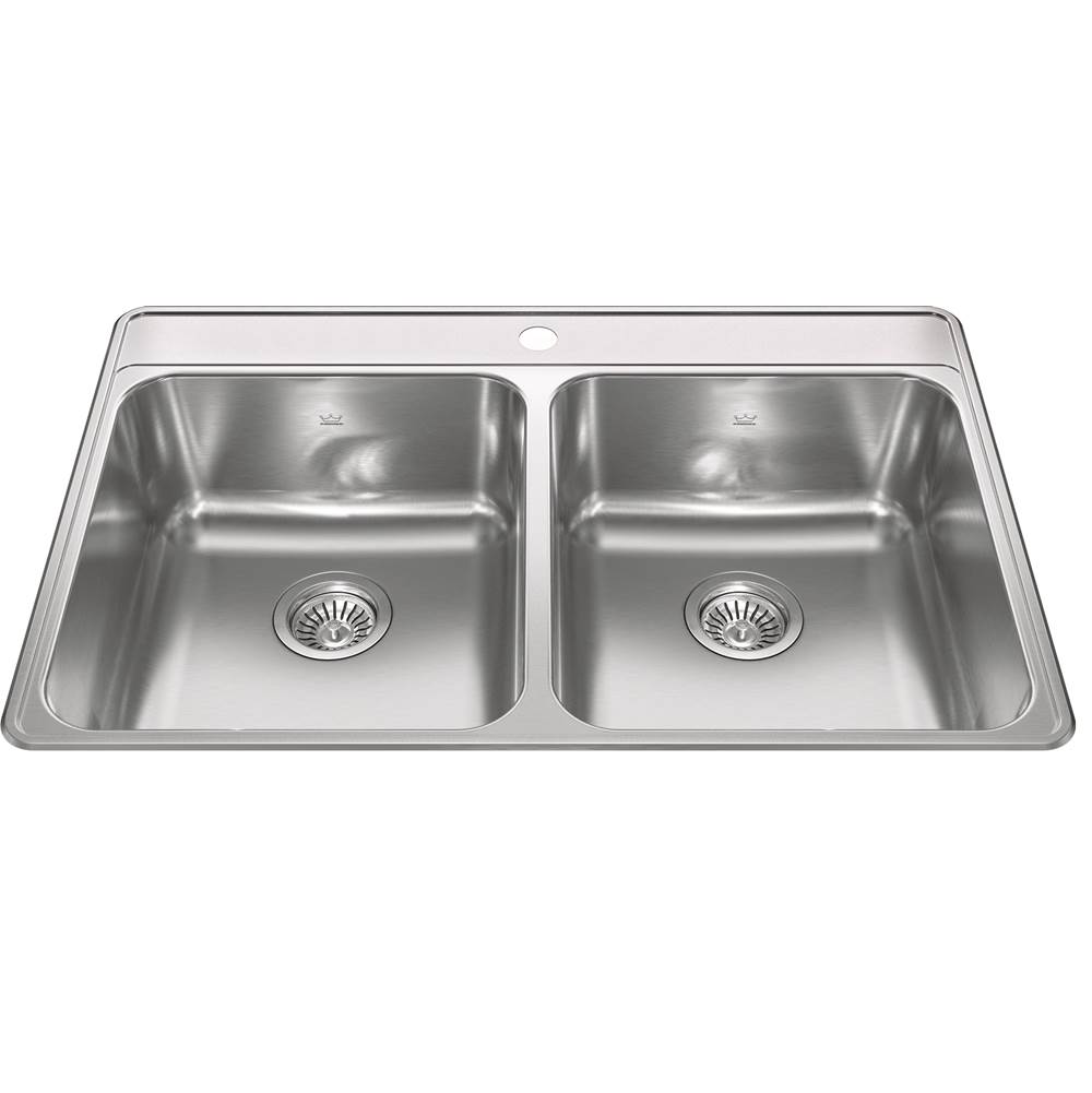 Kindred Drop In Double Bowl Sink Kitchen Sinks item CDLA3322-8-1CBN