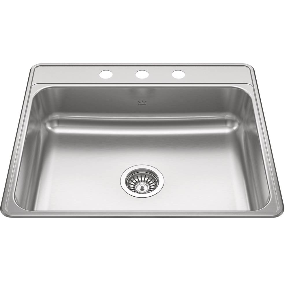 Kindred Drop In Single Bowl Sink Kitchen Sinks item CSLA2522-6-3N