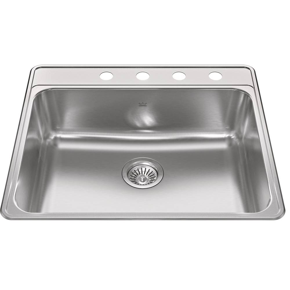 Kindred Drop In Single Bowl Sink Kitchen Sinks item CSLA2522-8-4CBN