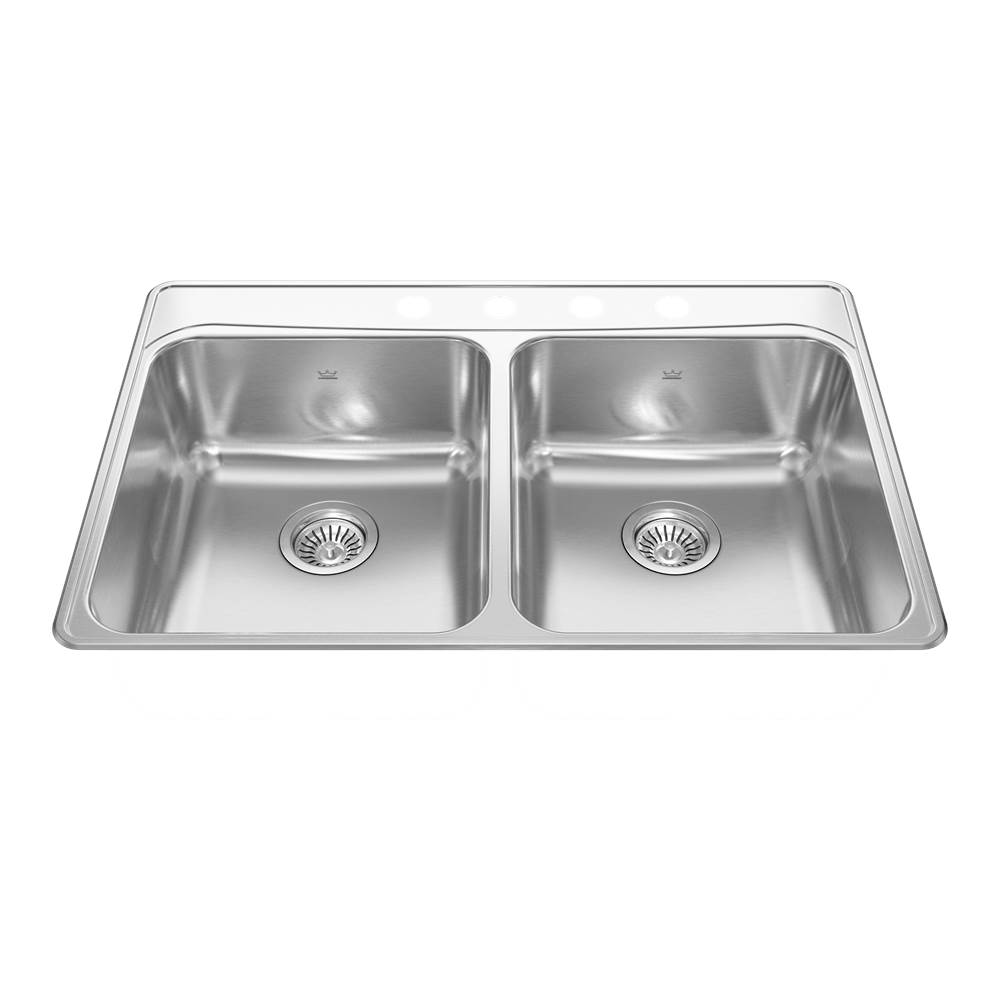 Kindred Drop In Double Bowl Sink Kitchen Sinks item FCDLA3322-8-1CBN