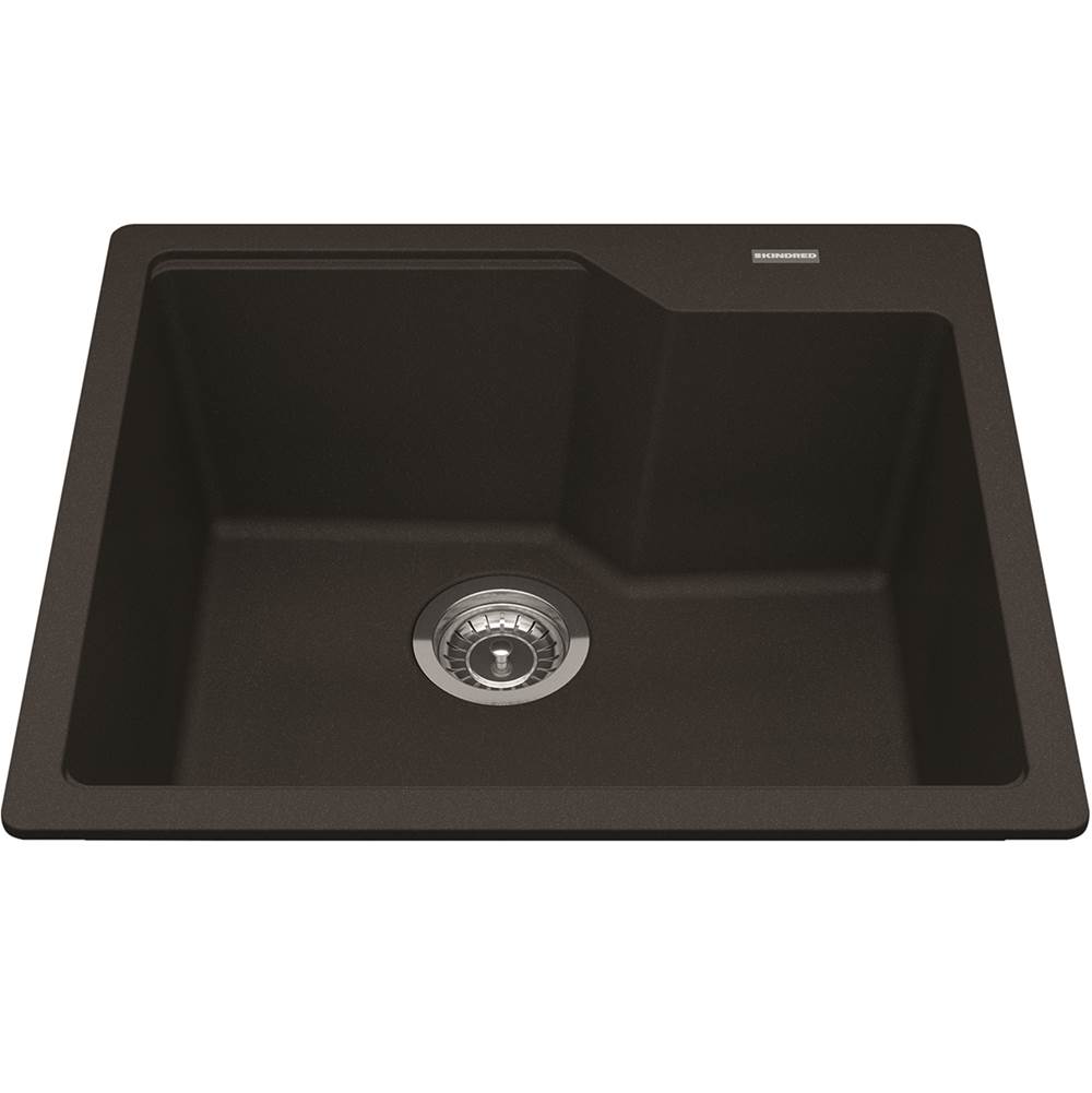 Russell HardwareKindredGranite Series 22.06-in LR x 19.69-in FB x 9.06-in DP Drop In Single Bowl Granite Kitchen Sink, MGSM2022-9ESN