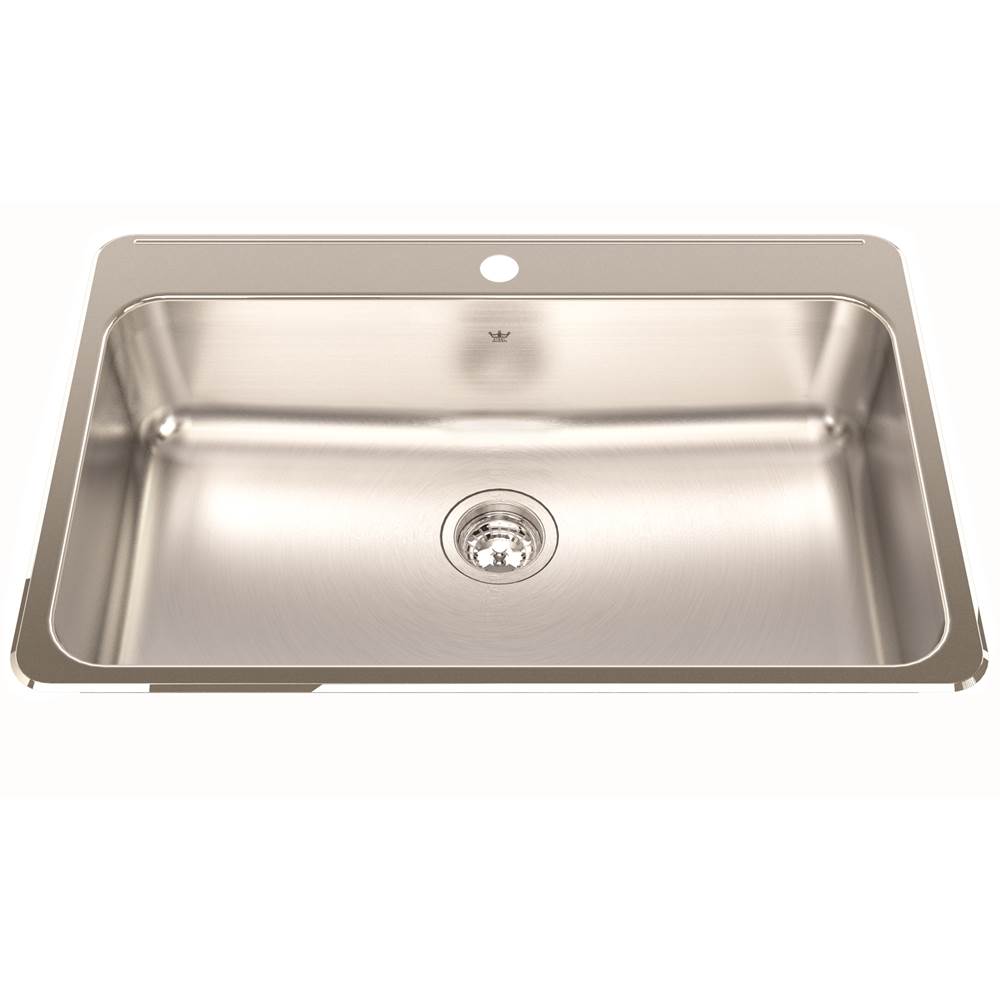 Kindred Drop In Single Bowl Sink Kitchen Sinks item QSLA2031-8-1N