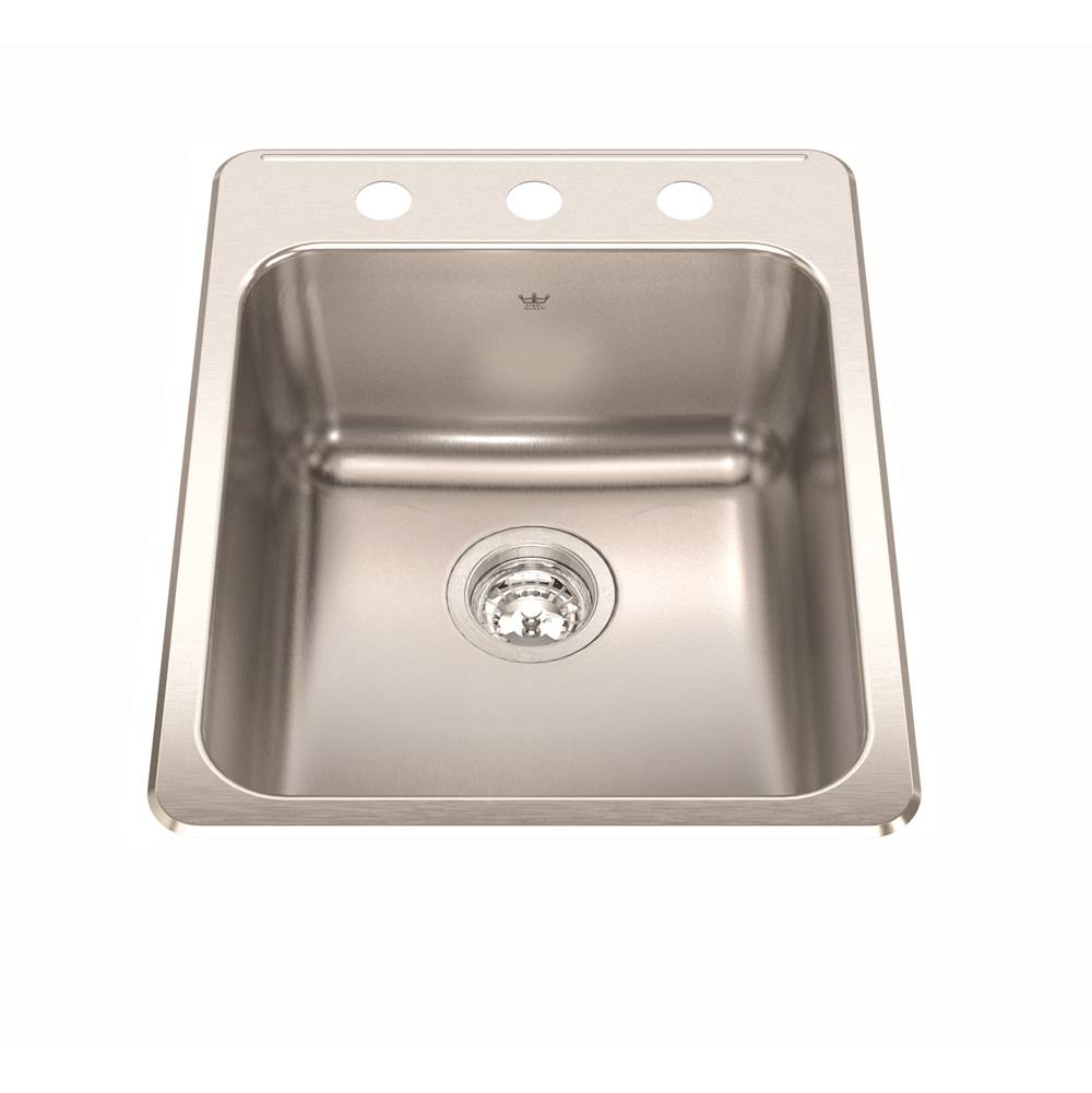Kindred Drop In Single Bowl Sink Kitchen Sinks item QSLA2217-8-3N