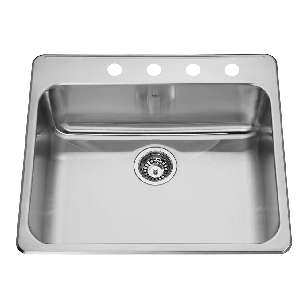 Kindred Drop In Single Bowl Sink Kitchen Sinks item QSLA2225-8-4N