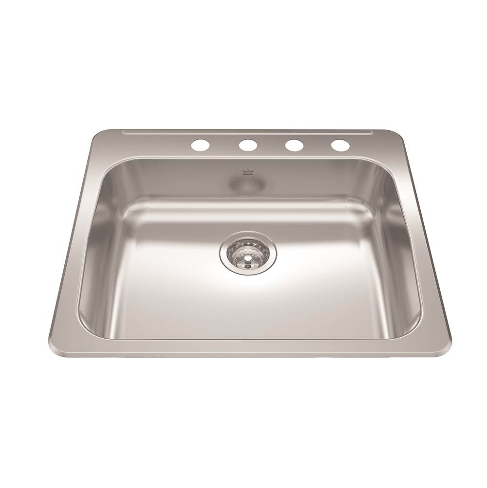 Russell HardwareKindredReginox 25.62-in LR x 22-in FB Drop In Single Bowl 4-Hole Stainless Steel Kitchen Sink