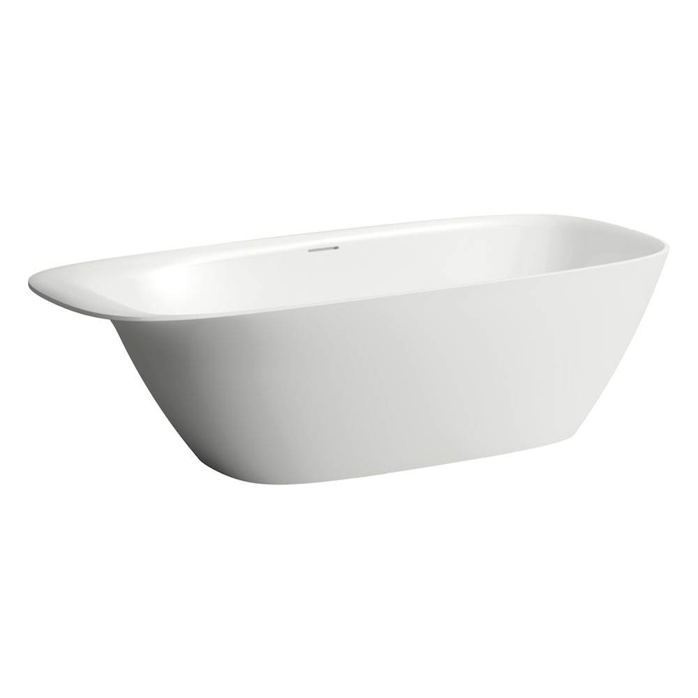 Russell HardwareLaufenFreestanding bathtub, made of Sentec solid surface, with integrated head rest, Matte Satin Finish