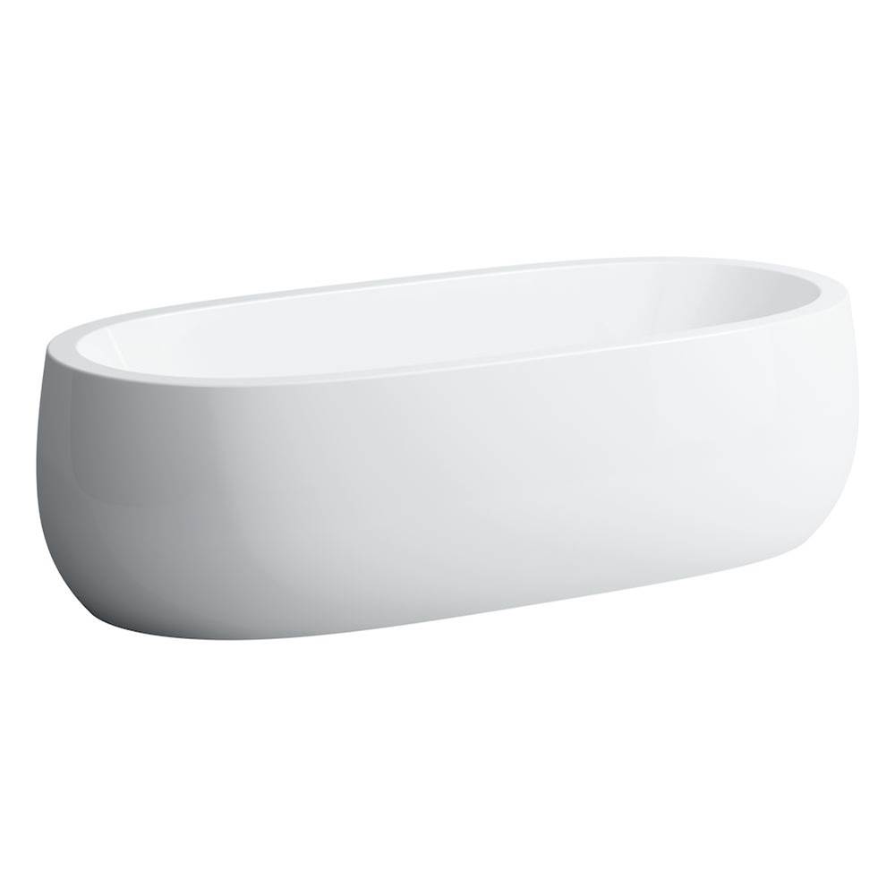 Russell HardwareLaufenFreestanding bathtub, made of Sentec solid surface, with centered outlet, with lifting system, Matte Satin finish