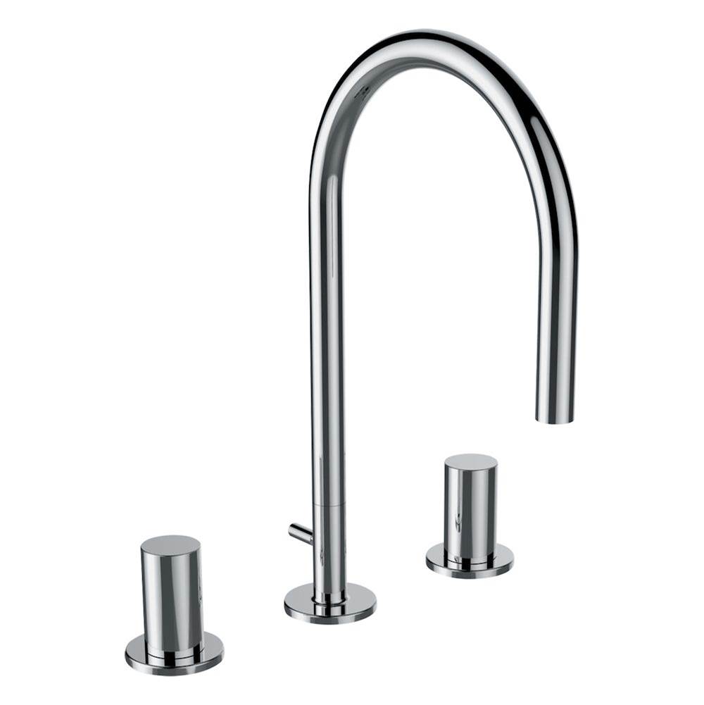 Russell HardwareLaufen3-hole basin mixer, projection 6-/1/2'', swivel spout, with pop-up waste lever, with pop-up waste
