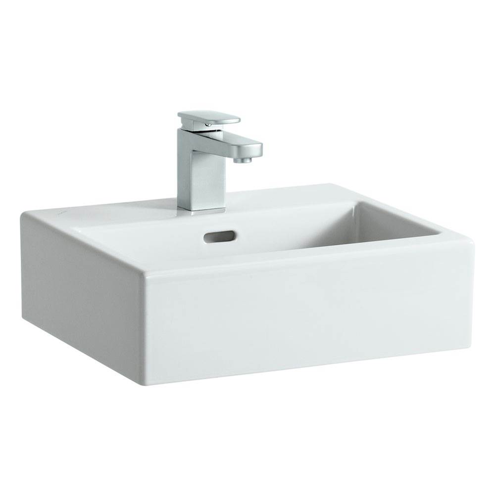 Russell HardwareLaufenSmall washbasin, tap bank right, wall mounted