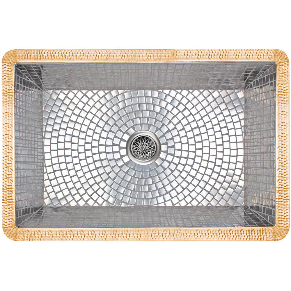 Russell HardwareLinkasinkUnfinished Copper Rim with Stainless Steel Mosaic Tile Interior