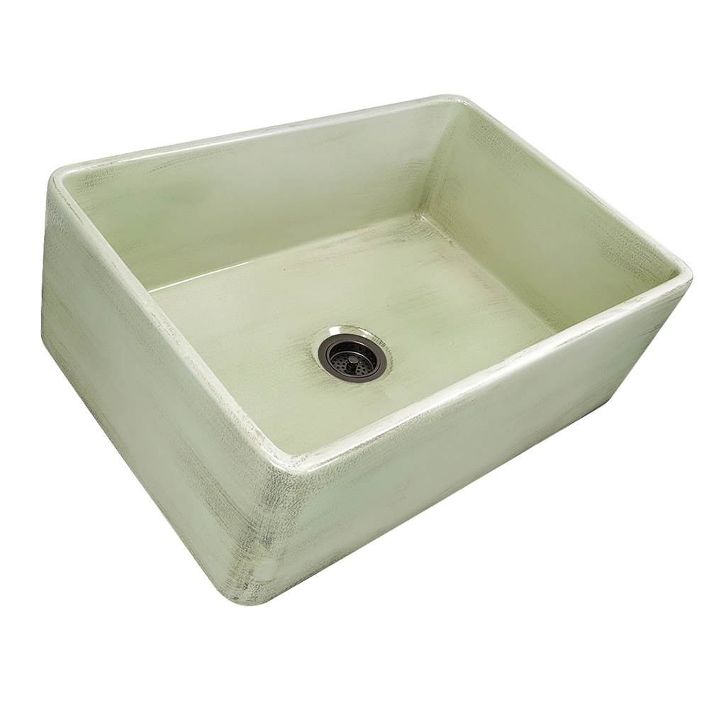 Russell HardwareNantucket Sinks30-Inch Farmhouse Fireclay Sink with Shabby Green Finish