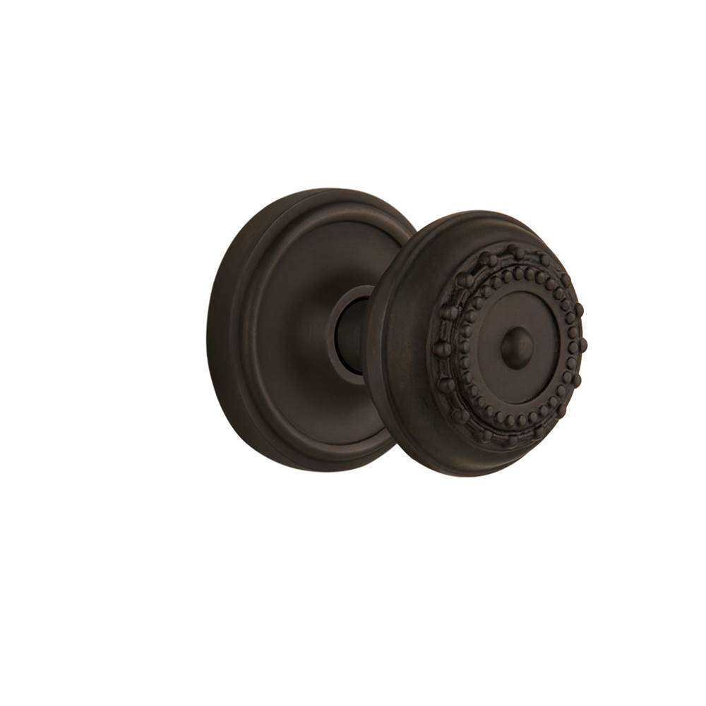 Russell HardwareNostalgic WarehouseNostalgic Warehouse Classic Rosette Privacy Meadows Door Knob in Oil-Rubbed Bronze