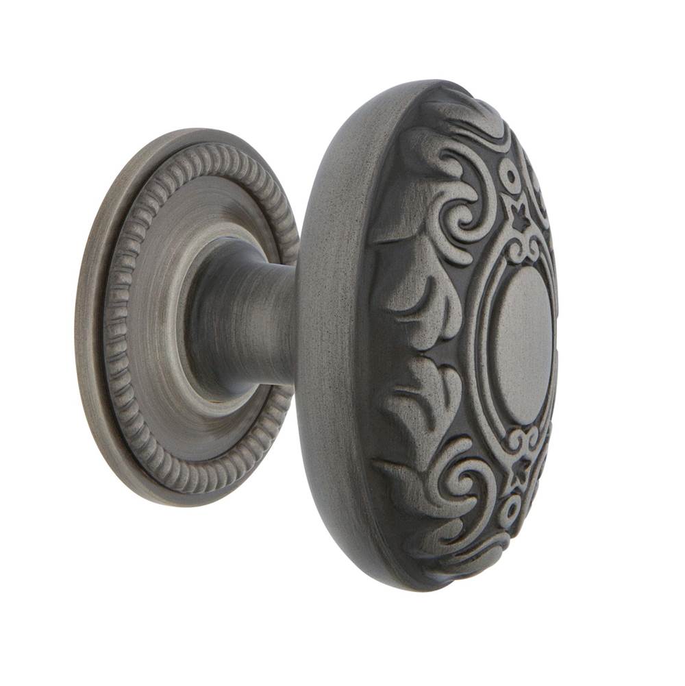 Russell HardwareNostalgic WarehouseNostalgic Warehouse Victorian Brass 1 3/4'' Cabinet Knob with Rope Rose in Antique Pewter
