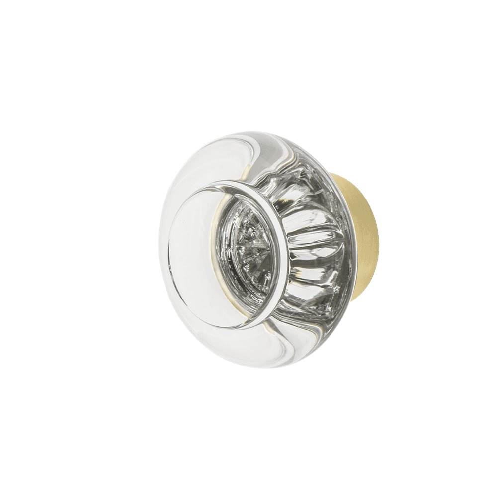 Russell HardwareNostalgic WarehouseRound Clear Crystal 1 3/8'' Cabinet Knob in Satin Brass