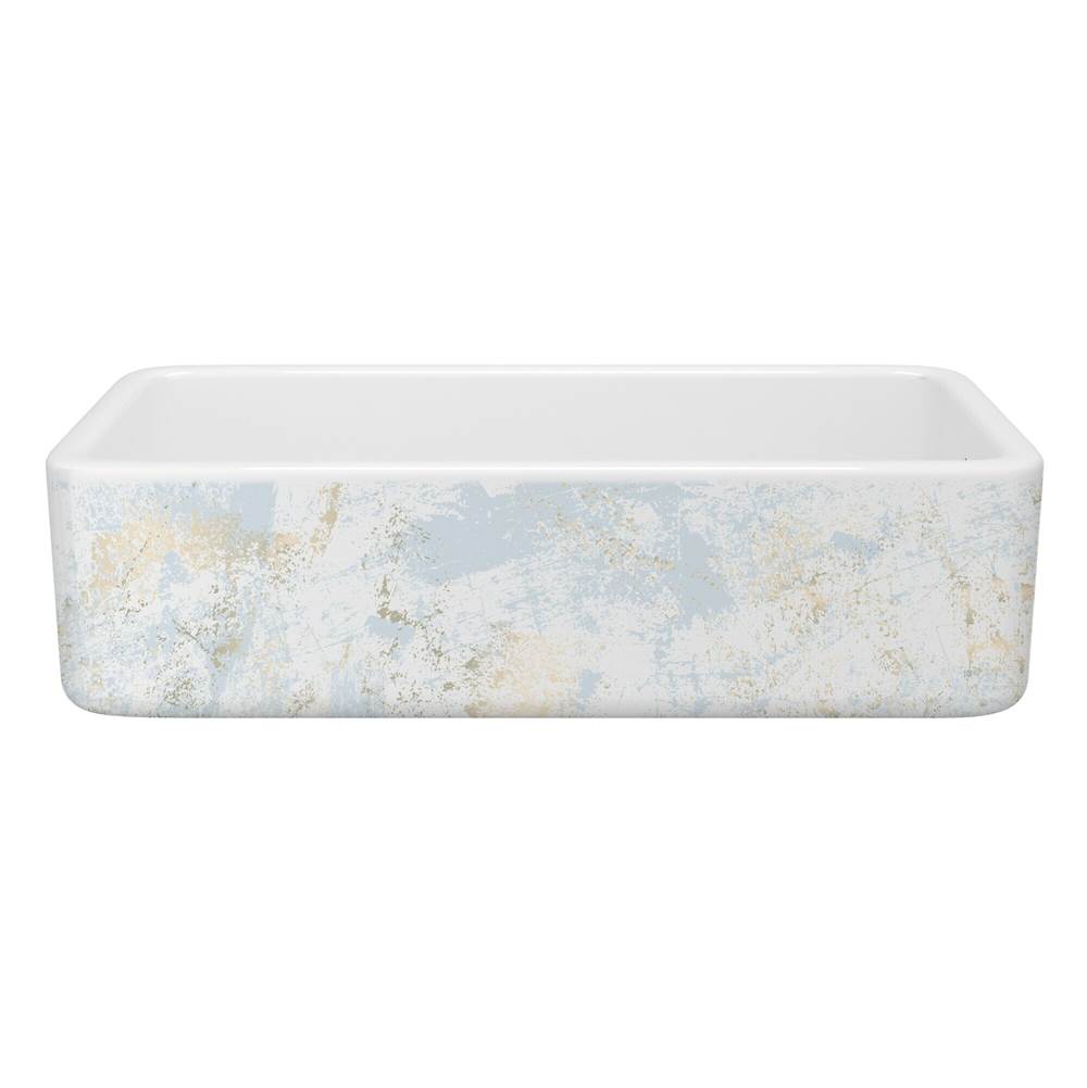 Russell HardwareRohlLancaster™ 36'' Single Bowl Farmhouse Apron Front Fireclay Kitchen Sink With Patina Design