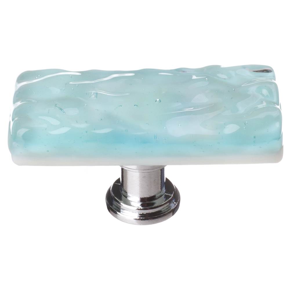 Russell HardwareSiettoSkinny Glacier Light Aqua Long Knob With Oil Rubbed Bronze Base