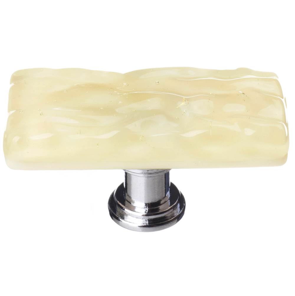 Russell HardwareSiettoSkinny Glacier Pale Yellow Long Knob With Oil Rubbed Bronze Base