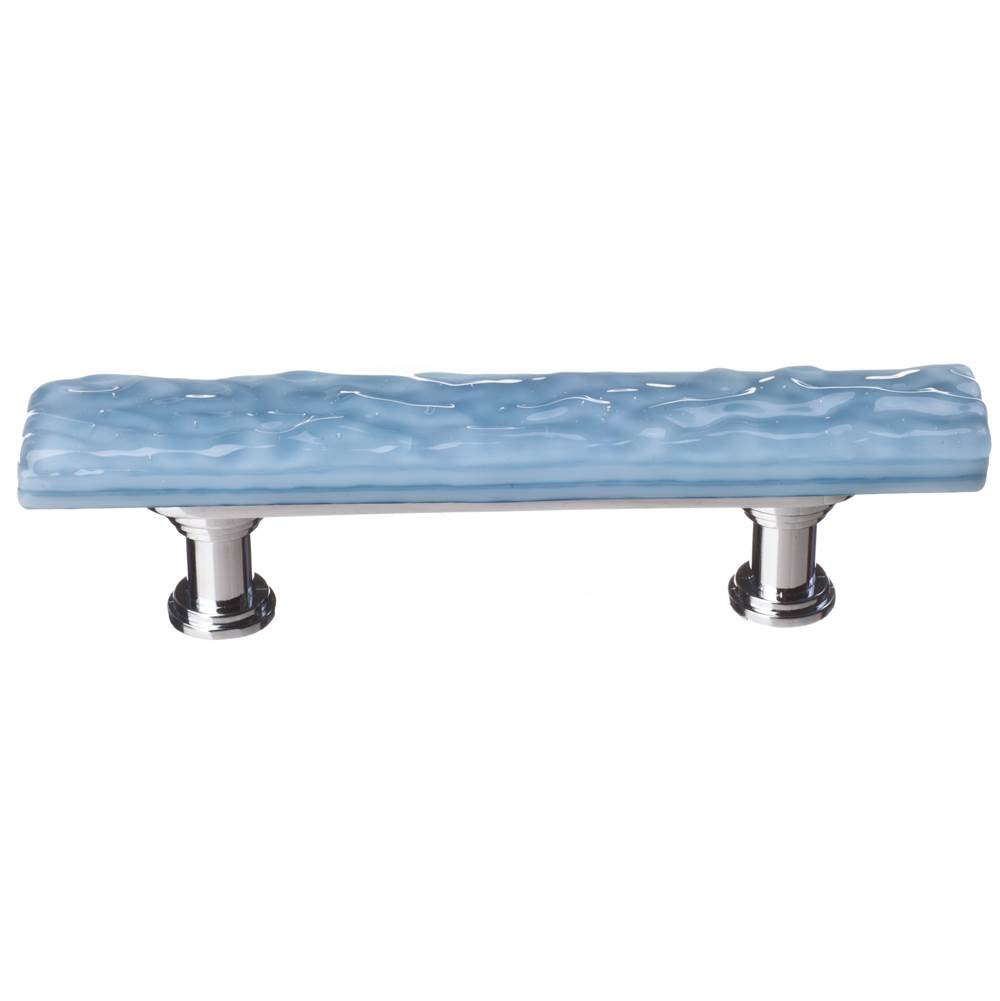 Russell HardwareSiettoSkinny Glacier Powder Blue Pull With Oil Rubbed Bronze Base