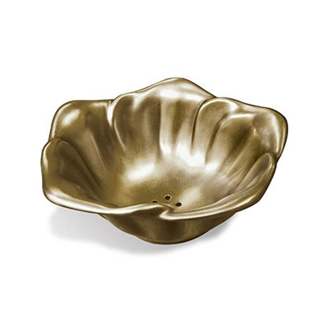 Russell HardwareSun Valley BronzeLotus vessel sink. No drain required. 13'' outside, round.