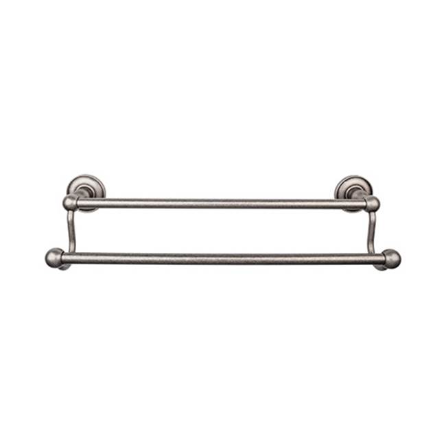Russell HardwareTop KnobsEdwardian Bath Towel Bar 30 Inch Double - Plain Bplate Antique Pewter