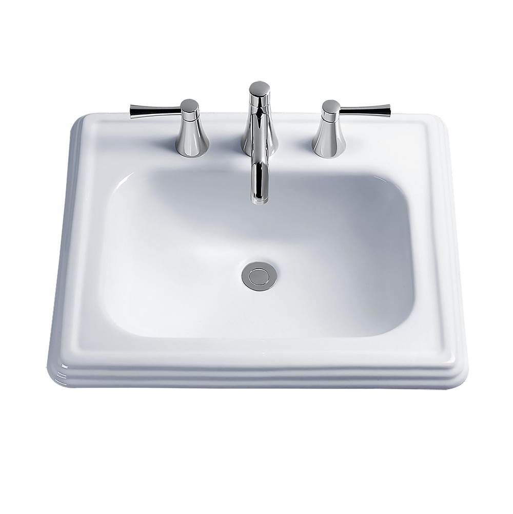 Russell HardwareTOTOToto® Promenade® Rectangular Self-Rimming Drop-In Bathroom Sink For 8 Inch Center Faucets, Cotton White