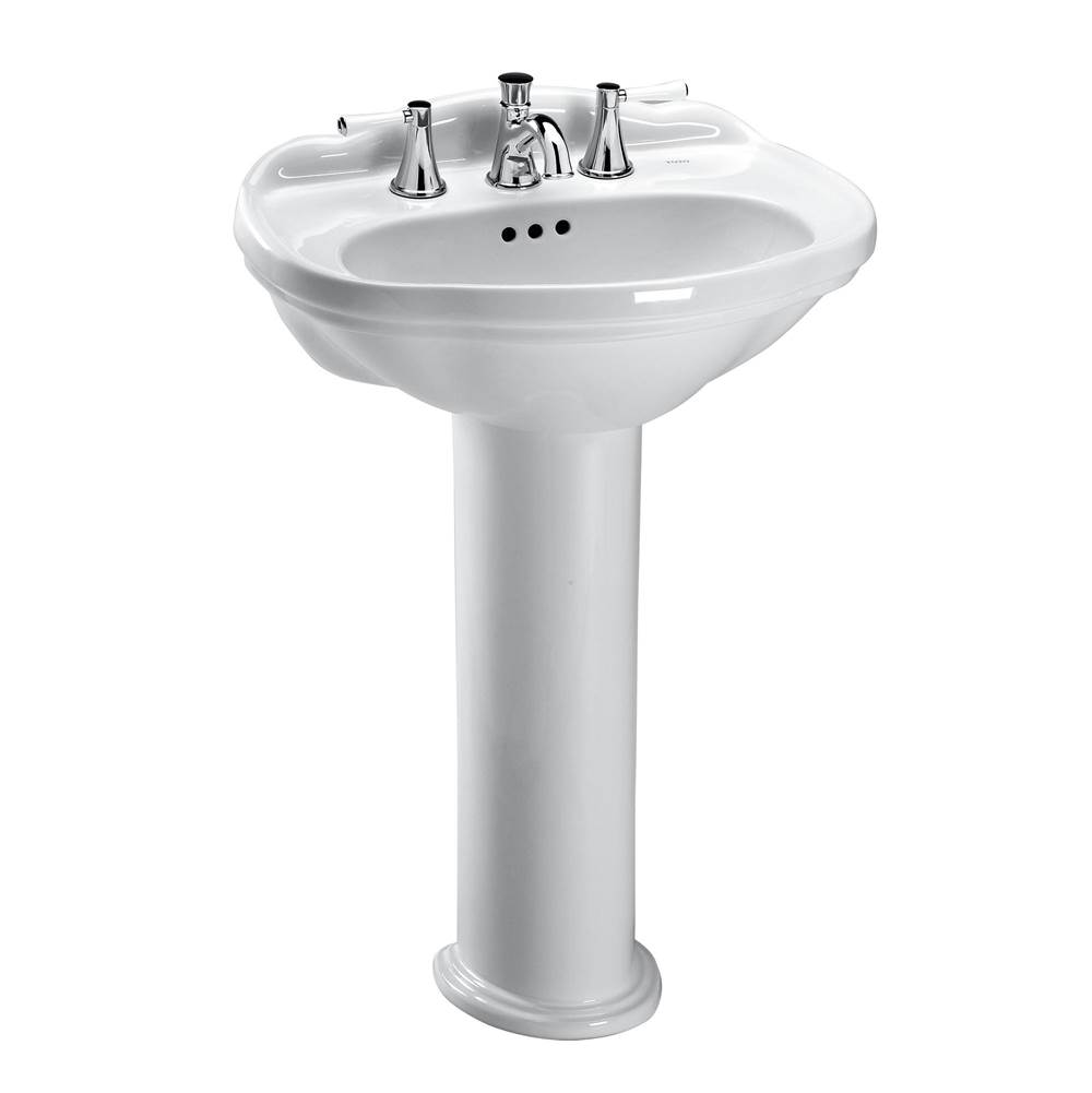 Russell HardwareTOTOToto® Whitney® Oval Pedestal Bathroom Sink For 8 Inch Center Faucets, Cotton White
