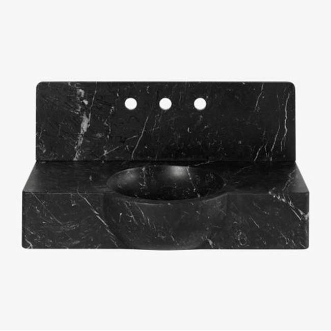 Russell HardwareWaterworksDoria Rectangular Wall Mounted Marble Lavatory Sink 30'' x 16'' x 6'' with 30'' x 9'' x 3/4'' Backsplash in Carrara with Logo in Special Order Finish