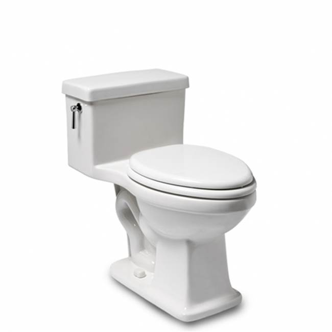 Russell HardwareWaterworksAlden One Piece High Efficiency Elongated Watercloset in Bright White with Slow Close Plastic Seat and Chrome Flush Lever