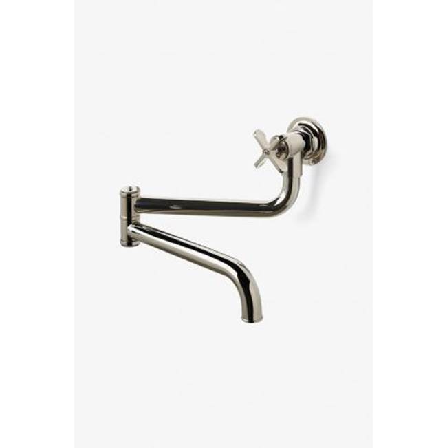 Russell HardwareWaterworksHenry Wall Mounted Articulated Pot Filler, Metal Cross Handle in Chrome