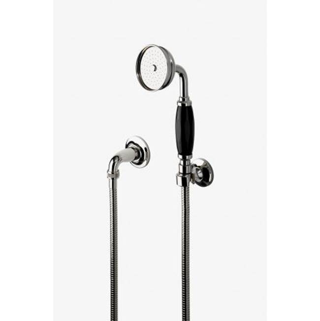 Russell HardwareWaterworksEaston Classic Handshower On Hook with Black Porcelain Handle in Architectural Bronze, 1.75gpm