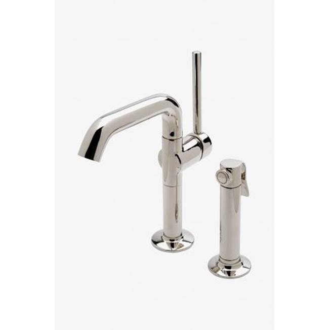 Russell HardwareWaterworksCOMMERCIAL ONLY .25 One Hole High Profile Kitchen Faucet, Metal Lever Handle and Metal Spray in Matte Brown, 1.75gpm (6.6L/min)