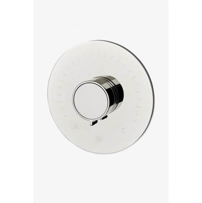 Russell HardwareWaterworksCOMMERCIAL ONLY Bond Solo Series Round Thermostatic Control Valve Trim with Knob Handle in Matte Nickel PVD